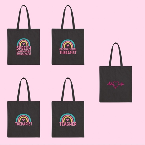 Sua Luce Handbags - Occupation Cotton Tote Bag - Available in Beige, Pink, Brown, & Black